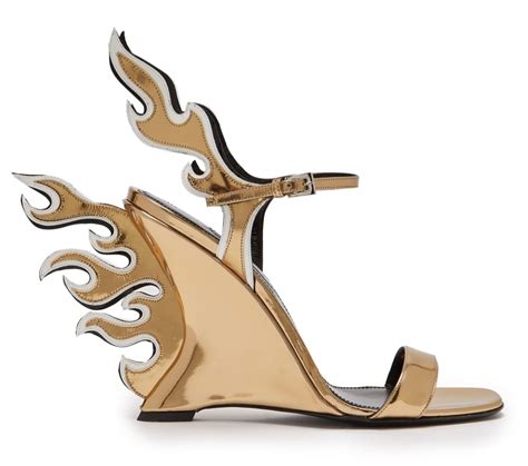 prada gold heels|Prada flame heels price.